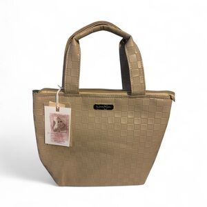 Jessica Simpson beige checker insulated lunch tote bag. NWT